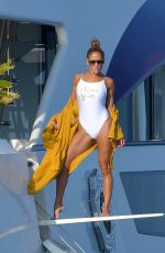JENNIFER LOPEZ in Swimsuit at a Yacht in St. Tropez 09/03/2019