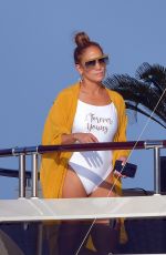 JENNIFER LOPEZ in Swimsuit at a Yacht in St. Tropez 09/03/2019