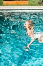 JULIANNE HOUGH in a White Swimsuit at a Pool - Instagram Photos 09/08/2019
