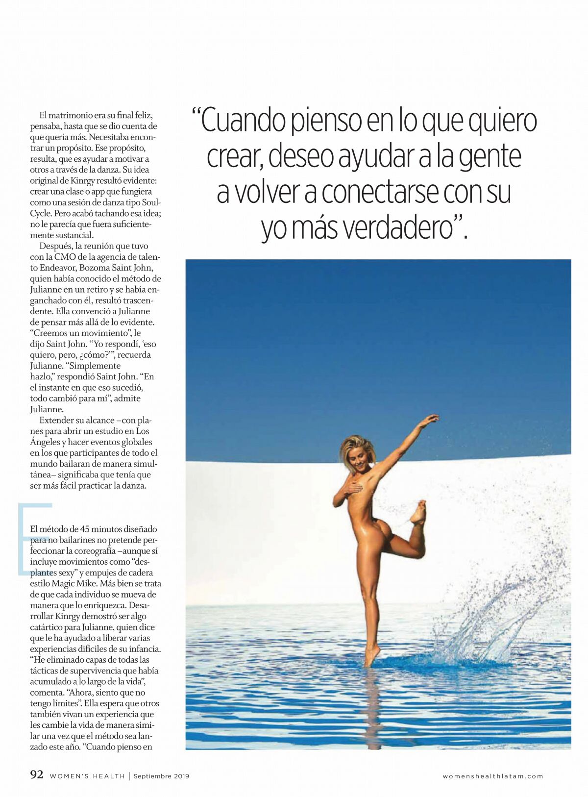 JULIANNE HOUGH in Women's Health Magazine, Spain September 