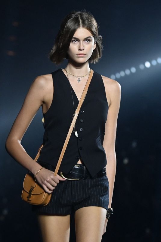 KAIA GERBER at Saint Laurent Runway Show at Paris Fashion Week 09/24/2019