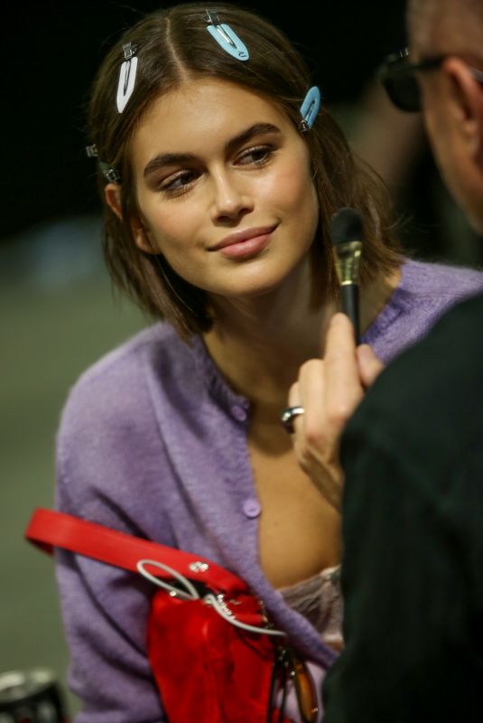 KAIA GERBER on the Backstage at Alberta Ferretti Show in Milan 09/18/2019