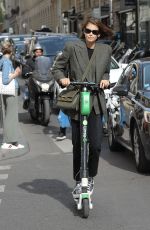 KAIA GERBER Riding a Scooter Out in Paris 09/30/2019
