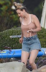 KALEY CUOCO in Denim Shorts at a Beach Party in Santa Monica 09/07/2019