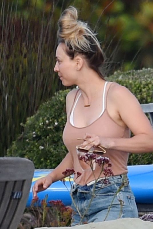 KALEY CUOCO in Denim Shorts at a Beach Party in Santa Monica 09/07/2019