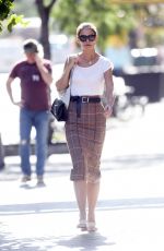 KATIE HOLMES in Plaid Skirt Out in New York 08/30/2019