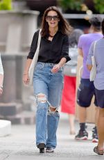 KATIE HOLMES in Ripped Denim Out for Lunch in New York 09/10/2019