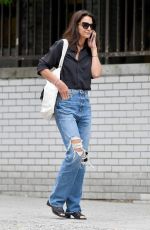 KATIE HOLMES in Ripped Denim Out for Lunch in New York 09/10/2019