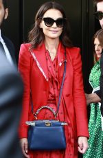 KATIE HOLMES Leaves Fendi Fashion Show in Milan 09/19/2019