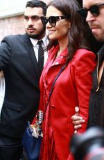 KATIE HOLMES Leaves Fendi Fashion Show in Milan 09/19/2019