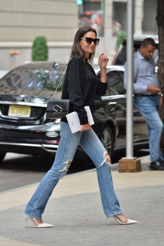 KATIE HOLMES Out in New York 09/01/2019