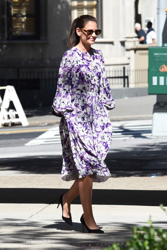 KATIE HOLMES Out in New York 09/17/2019