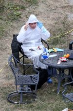 KEELEY HAWES on the Set of Honour on Council Estate in Kilburn 09/16/2019