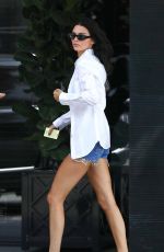 KENDALL JENNER in Denim Shorts Out in Beverly Hills 09/25/2019
