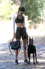 KENDALL JENNER Out Hiking with Her Dog in Los Angeles 08/30/2019