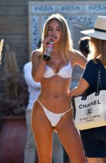 KIMBERLEY GARNER in White Bikini on the Beach in St Tropez 08/30/2019