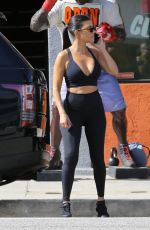 KOURTNEY KARDASHIAN in Tights Leaves Boxing Class in Los Angeles 09/18/2019