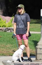 KRISTEN BELL Out with her Dog at Griffith Park in Los Angeles 09/16/2019