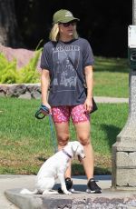 KRISTEN BELL Out with her Dog at Griffith Park in Los Angeles 09/16/2019