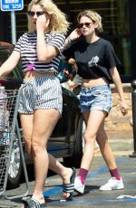 KRISTEN STEWART and DYLAN MEYER in denim Shorts Leaves Grocery Store in Los Feliz 09/03/2019