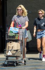 KRISTEN STEWART and DYLAN MEYER in denim Shorts Leaves Grocery Store in Los Feliz 09/03/2019