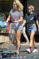 KRISTEN STEWART and DYLAN MEYER in denim Shorts Leaves Grocery Store in Los Feliz 09/03/2019