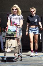 KRISTEN STEWART and DYLAN MEYER in denim Shorts Leaves Grocery Store in Los Feliz 09/03/2019