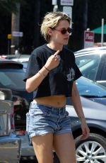 KRISTEN STEWART and DYLAN MEYER in denim Shorts Leaves Grocery Store in Los Feliz 09/03/2019