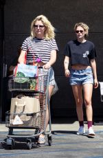 KRISTEN STEWART and DYLAN MEYER in denim Shorts Leaves Grocery Store in Los Feliz 09/03/2019