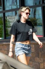 KRISTEN STEWART and DYLAN MEYER in denim Shorts Leaves Grocery Store in Los Feliz 09/03/2019