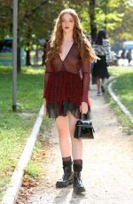 LARSEN THOMPSON Arrives at Philosophy Di Lorenzo Serafini Show at Milan Fashion Week 09/21/2019