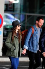LILY COLLINS and Charlie McDowell Arrives in New York 09/08/2019