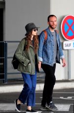 LILY COLLINS and Charlie McDowell Arrives in New York 09/08/2019