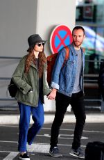 LILY COLLINS and Charlie McDowell Arrives in New York 09/08/2019