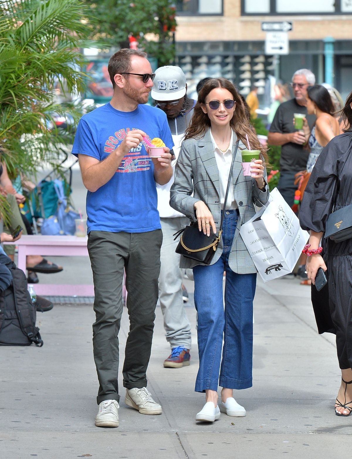 LILY COLLINS and Charlie McDowell Out in New York 09/07/2019 – HawtCelebs
