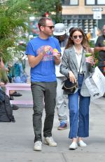 LILY COLLINS and Charlie McDowell Out in New York 09/07/2019