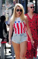 LOTTIE MOSS in Denim Shorts Out in London 07/17/2019