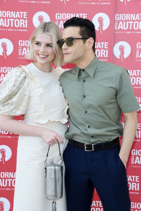 LUCY BOYNTON and Rami Malek at Miumiu Photocall at 2019 Venice Film Festival 09/01/2019