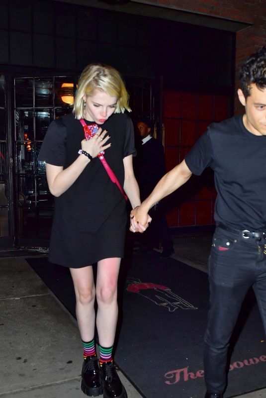 LUCY BOYNTON and Rami Malek Leaves Bowery Hotel in New York 09/28/2019