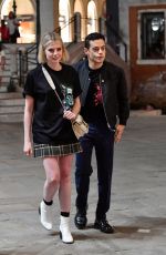 LUCY BOYNTON and Rami Malek Out and About in Venice 09/03/2019