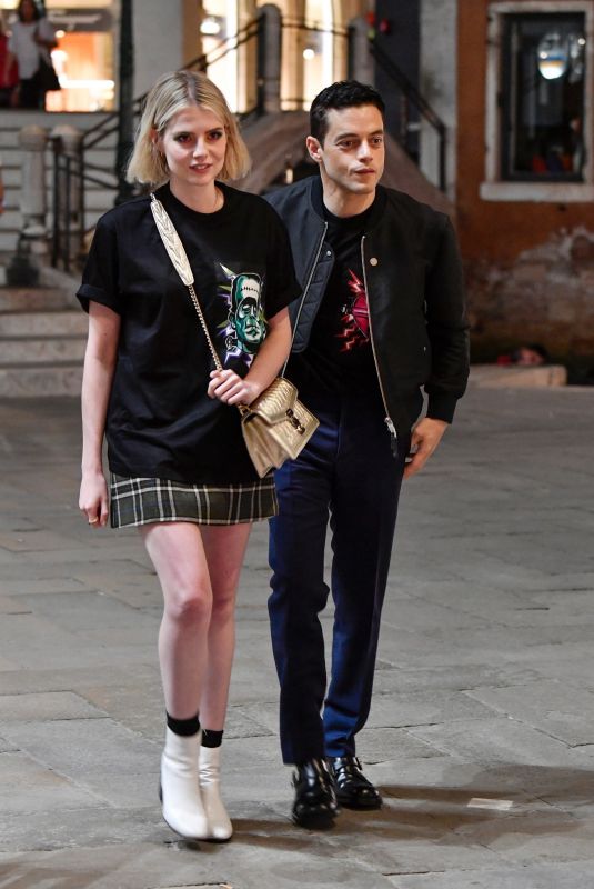 LUCY BOYNTON and Rami Malek Out and About in Venice 09/03/2019