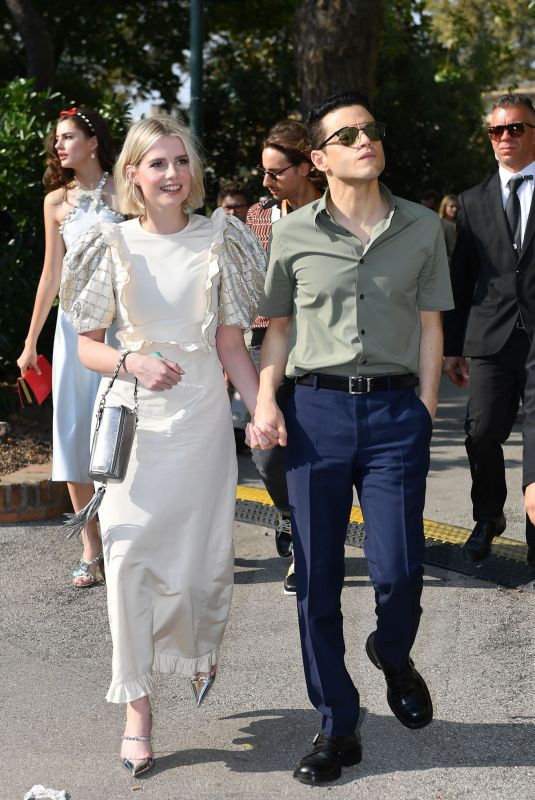 LUCY BOYNTON and Rami Malek Out in Venice 09/01/2019