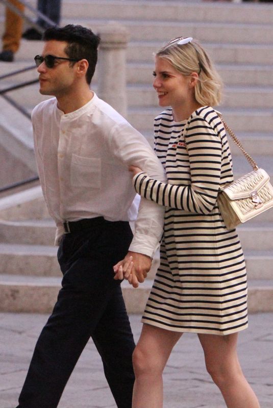 LUCY BOYNTON and Rami Malek Out in Venice 09/03/2019