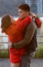 LUCY HALE and Zane Holtz on the Set of Katy Keene in New York 09/16/2019