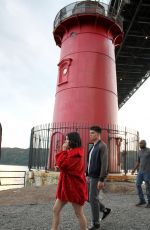 LUCY HALE and Zane Holtz on the Set of Katy Keene in New York 09/16/2019