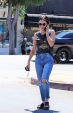 LUCY HALE in Ripped Jeans Out in Los Angeles 08/31/2019