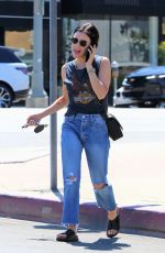 LUCY HALE in Ripped Jeans Out in Los Angeles 08/31/2019