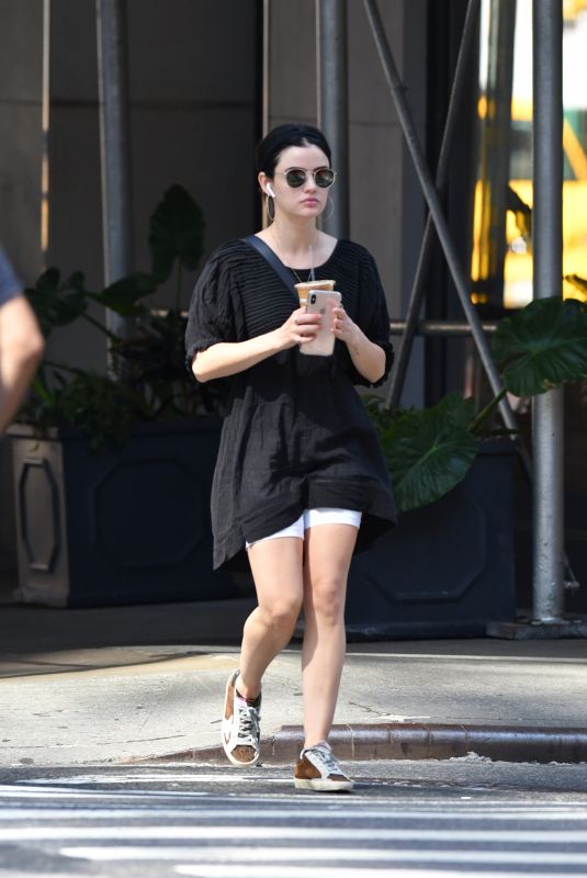 LUCY HALE Out for Ice Coffee in New York 09/21/2019
