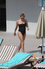 LYDIA BRIGHT in Swimsuit at a Pool in Ibiza 09/20/2019