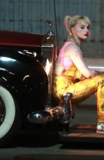 MARGOT ROBBIE on the Set of Birds of Prey in Los Angeles 09/12/2019